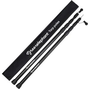 Green Elephant Camping Tarp Poles - Adjustable Aluminum Telescoping Tent Poles for Tarps, Canopy & Awning - Heavy Duty Collapsible Pole Set of 2 - Extends 8ft 2.8 in, Shrinks to 2ft 9.5 in.