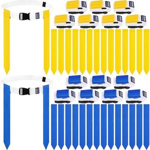 MIUONO Flag Football Belts, Set of Flag Football Flags for Kids Adults, and Youth, Adjustable Flag Football Belt Set 14 Players Training Competition (Yellow and Blue)