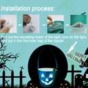 Light Up Teal Pumpkin Halloween Felt Trick or Treat Bucket, with Blue LED lights, Halloween Party Favors, Halloween Snacks, Goodie Bags for Kids, Novlety Gifts