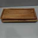 NIRMAN Acacia Wood Rectangular Wooden Platters for Home Decor, Food, Vegetables, Fruit, Charcuterie, Appetizer Serving Tray (13" x 5.5" x 0.75") (Set of 3)