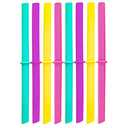 Elk and Friends Adult & Kid's Reusable Silicone Straws with Stopper for 12oz &14oz Mason Jars or Tumblers, Pack of 8 Colorful Straws 7.9"