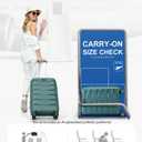 20 inch carry on luggage 22x14x9 Airline Approved, Green