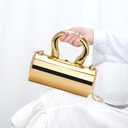 Acrylic Clutch Bag, Acrylic Purse for Women with Removable Strap and Lift-Up Lock, Gold Clutch Purses for Women