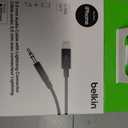 Belkin AV10172bt03-BLK 3.5mm Audio Cable With Lightning Connector, Black, Smartphone