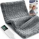 Extra Large Heating Pad for Back Pain Relief, 33"x17" Electric Heat Pad for Neck, Shoulders, Cramps, Menstrual Pain, 9 Heat Settings & 4 Auto-Off Timers, Soft Machine Wash Fabric, Gifts for Lover Gray