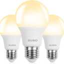 BUBO A19 LED Light Bulbs, 60 Watt Equivalent LED Bulbs, Soft White 2700K, 800 Lumens, E26 Standard Base, Non-Dimmable, 8W Soft White LED Bulbs for Bedroom Living Room Home Office, 3 Pack