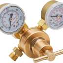 CDL LX45 Oxygen Brass Regulator Compatible with Welding Victor Gas Cutting Torch CGA540 Rear Mount Fitting, Dual gauge,T-Handle