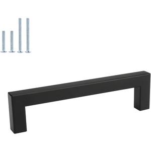 homdiy Black Cabinet Pulls Square Black Drawer Pulls 5 Inch Hole Centers - 2Pack Matte Black Cabinet Pulls Black Handles for Cabinets, Cupboard