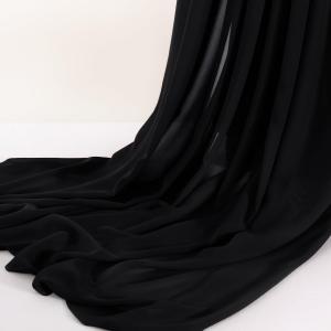 MLMC Black Chiffon Fabric by The Yard Pre-Cut Sheer Chiffon Arch Fabric 5 Yards Airy Continuous Draping Panels 60 inch Wide for Wedding Backdrop Craft Ceiling Decor