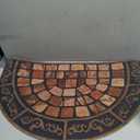 Half Circle Door Mat Outdoor, Front Door Rug Indoor Outside Entrance, Absorbent Heavy Duty Doormat Non Slip Backing, Half Round Rug for Entryway, 17x30, Brick Print