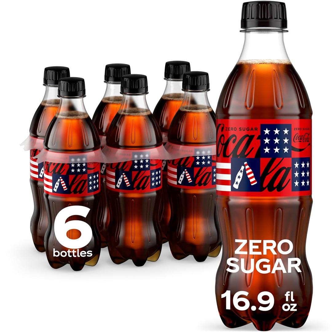 3 x Coke Zero Sugar Diet Soda Soft Drink, 16.9 fl oz, 6 Pack (EXP 02/02/26)
