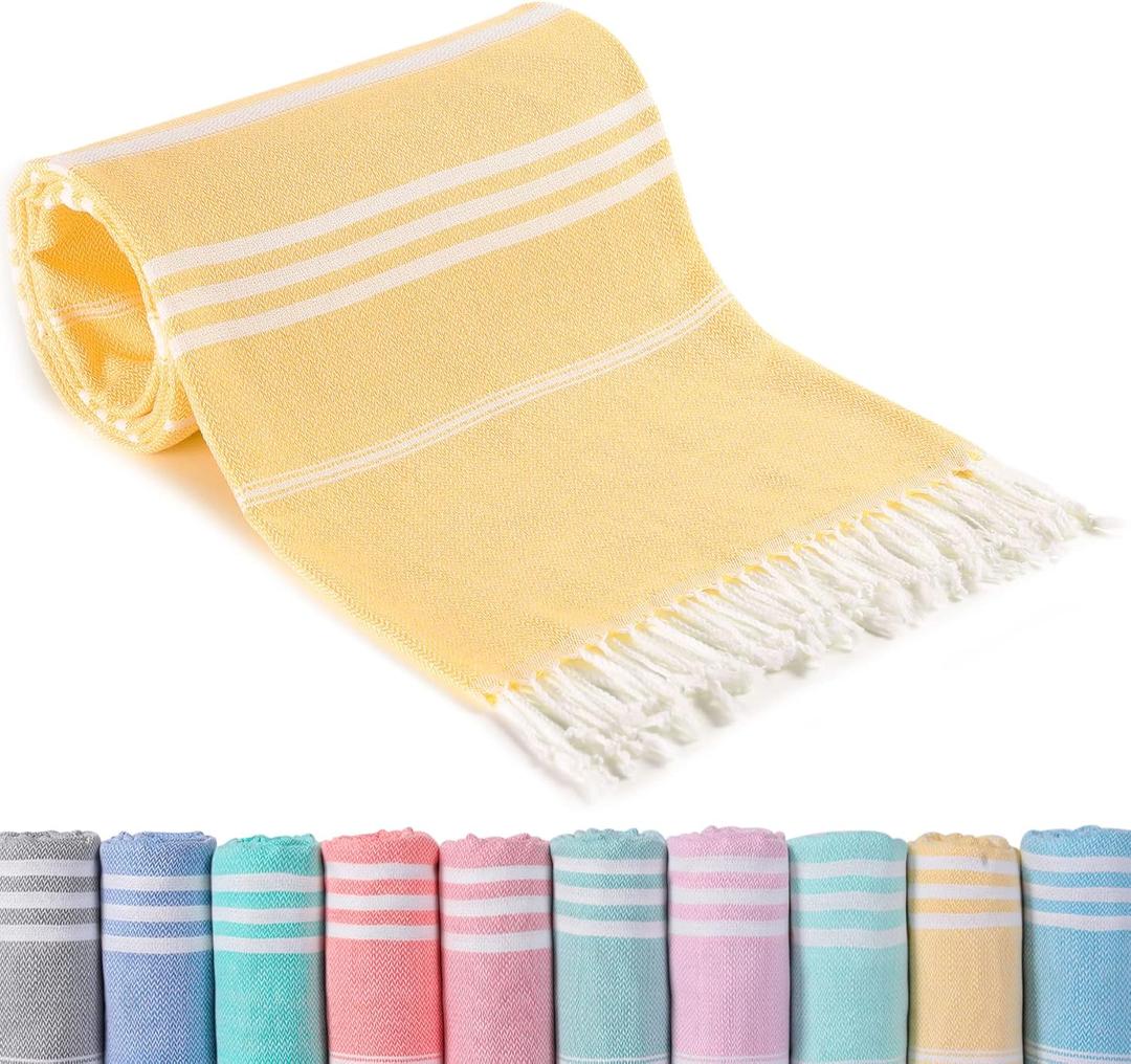 Turkish Beach Towels Vacation Essentials Quick Dry Sand Free Soft Absorbent Adult Oversized Bath Pool Swim Long Towel Lightweight Thin Fast Drying Over The Chair Towel Sand Repellent Anti Yellow (72 x 36 inch)