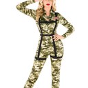 Morph Army Women Costume Womens Army Costume Bodysuit Camo Paratrooper Costume For Women Halloween Swat Costume For Woman XL