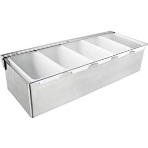 New Star Foodservice 48032 Stainless Steel Condiment Dispenser with 5 Compartments (No Ice Tray) (Silver)