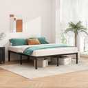 HLIPHA Metal Platform Bed Frame 18 Inch Tall,No Box Spring Needed,King Size Bed with Heavy Duty Strong Support Slats,Easy to Assemble,Black