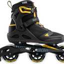 Rollerblade Macroblade 100 3WD Mens Adult Fitness Inline Skate, Black and Saffron Yellow, Performance Inline Skates, Size 6