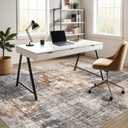 DMOYEST Area Rug Living Room Rugs - 9x12 Washable Large Soft Indoor Neutral Modern Abstract Low Pile Rug Carpet for Bedroom Dining Room Farmhouse Home Office - Grey Brown