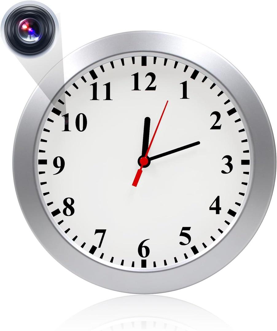 Nanny Cam 1080P HD Clock Hidden Camera Motion Detection Loop Recording Small Video Camera for Office, Indoor Security Camera No WiFi Function