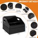 Car Storage Organizer Reinforced Dividable Leather Car Caddy Basket for Front Seat Floor Back Sturdy Frosted Handle 8 Compartments Adjustable Strap Buckles Slip-Resistant (Normal)