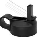 Replacement Straw Lid for Hydroflask Wide Mouth Water Bottle, Top Lids with Straw for Hydro Flask Accessories, Replacement Straw Cap for Hydroflask 32 40 64 oz Wide Mouth Bottle (Black)