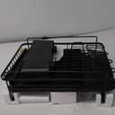 Kitsure Large Dish Drying Rack - Extendable Dish Rack, Multifunctional Dish Rack for Kitchen Counter, Anti-Rust Dish Drainers with Cutlery & Cup Holders 19.2"-26.7" L x 12.9" W, Black