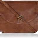 Genuine Leather Shoulder Crossbody Purse For Women with Adjustable Strap, Mobile Pocket & Outside & Inside Zipper