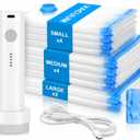 Vacuum bag for travel with pump, Travel Vacuum Bags for Luggage with Portable Electric Pump, 10 PCS Space Saver Compression Bags for Clothes, Luggage, Suitcase & Backpack