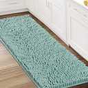 H.VERSAILTEX Bathroom Rugs Bath Mat Bath Rugs Bath Mats for Bathroom Non Slip Extra Soft Chenille Bath Rug Fulffy Shag, Indoor Rug Runner Carpet for Entry Living Room (Aqua Foam, Large 59" x 20")