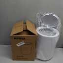 JiatuA Small Bathroom Trash Can with Lid, 2.1 Gallon Garbage Can with Pop-Up Lid Trash Bin Round Wastebasket for Kitchen Bedroom Office Living Room Toilet College Dorm, White