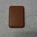 Amzone Stronger Magnetic RFID Leather Mag-Safe Card Holder for iPhone 16 Series, Mag-Safe Accessories Stick on Series of iPhone 17/ 16/ 15/ 14/ 13/ 12 and Pro/ Promax, Brown