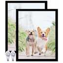 12x15 Picture Frame Set of 2, Black Photo Frames High Transparent Wall Gallery Desktop Horizontal Vertical for Canvas Collage Photo Poster Certificate 12 x 15 inches