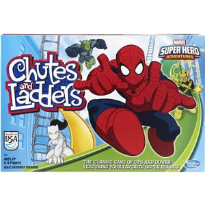Hasbro Gaming Chutes and Ladders: Marvel Spider-Man Edition Board Game for Kids 2-4 Players, Preschool Games, Ages 3 and Up