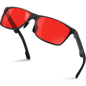 IBOANN Blue Light Glasses for Men - Lightweight Al-Mg Metal, Gaming Computer Blocking Glasses, Eye Protection Anti Eyestrain (Black)