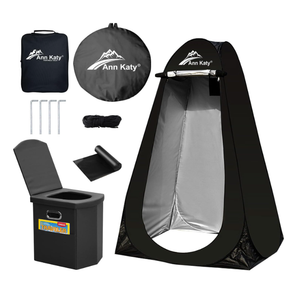 Ann Katy Portable Toilet with Pop Up Privacy Tent,XL Large Portable Toilet for Adults, Outdoor Camping Shower Tents Changing Room Emergency Folding Toilet Tent Kit with Carry Bag for Camping/Hiking