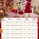 RSLOVE Christmas Dresses for Women - Mrs Claus Santa Costume with Removable Hooded Cape and Belt Holiday Party Outfit (Small, Red)