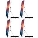 USCNC X Banner Stand Adjustable Fit Banner 23 x 63 to 32 x 78 Inch(STAND ONLY), Portable Travel Bag,Suitable for advertising, stores, exhibitions, restaurants, events, birthday parties, and other occasions (4 Pack)