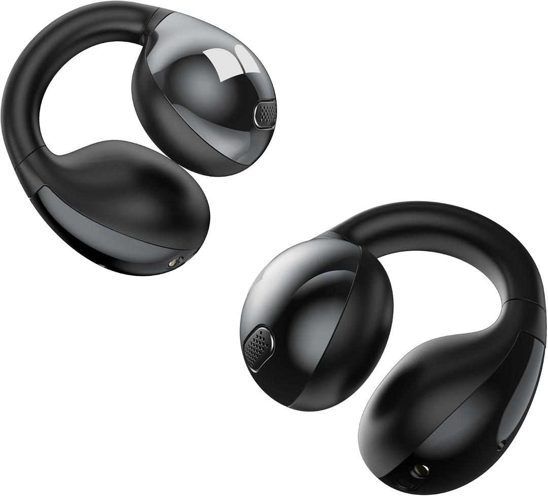 Monster Open Ear AC600 Headphones, Bluetooth 5.4 Wireless Earbuds with HiFi Stereo, Clip-On Earbuds with ENC Clear Call, 21H Playtime, IPX6 Waterproof Wireless Headphones for Outdoor Exercise,Black