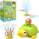 Water Sprinkler for Kids, Toddler Outdoor Toys, Backyard 3-in-1 Rotating Spray Turtle, Attaches to Garden Hose Splashing Fun Summer Toys for 3 4 5 6 7 8 Year Old Boys Girls