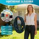 75FT Garden Hose, Non-Expandable Flexible Fabric Water Hose with 10-Function Spray Nozzle, Kink-Free & Lightweight Yard Hose with 3/4" Solid Brass Connectors for Lawn, Outdoor, RV & Marine Use