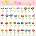 2 x Nicella DIY Fabric Flower Bouquet Toy Accessories – Creative Flower Market & Arts & Crafts Add-On Kits for Kids (Makes 33 Flowers & 3 Butterflies, 36 Pieces Total)