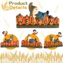Shellwei Scarecrow Thanksgiving Decor Gift Fall Pumpkin Welcome Figurines Resin Table Decor Fall Tiered Tray Decorations for Halloween Thanksgiving Indoor Outdoor Decorations