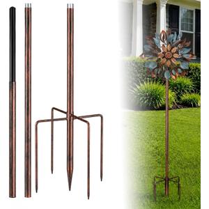Heavy Duty Wind Spinner Replacement Pole, 48"/72" Adjustable, 5-Prong Base