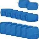 14Pcs Outdoor Cushion Covers Replacement Splashproof UV-Resistant Inelastic Covers with Zippers,25.6x25.6x4inch Patio Cushion, for 7 Pcs Outdoor Patio Furniture Sets (Dark blue, 25.6 x 25.6 x 4 inch)