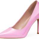 GENSHUO Women's Closed Toe Stiletto High Heels Dress 4 Inch Heeled Pointed Toe Party Homecoming Wedding Pump Shoes (8.5, Pink)