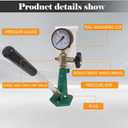 Common Diesel Injector Test Nozzle Tester S80H 600Bar 8700PSI Adjusting Calibrating Diesel Engine Fuel Injector Tester with Metal Base and Dual Scale Gauge to Adjust Injector Nozzle Pressure