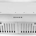 Range Hood Insert 30 inch,Stainless Steel Kitchen Vent Hood 600CFM,Built-in Kitchen Stove Hood w/Front Button Controls and Front LED Lights,Baffle Filters,Ducted/ductless Convertible Duct