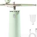 Facial Oxygen Spray Machine - High Pressure Nano Facial Steamer with 0.3mm Nozzle - Rechargeable Portable Nano Mist Injector Sprayer for Deep Moisturizing Face Skincare (Green)