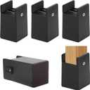 SEISSO Bed Risers, 4 Inch Furniture Risers with Adjustable Screw Clamp, Support up to 1000 lbs, Heavy Duty Bed Risers Furniture Leg Extenders for Desk, Couch, Chair (4 Pack) (Black)