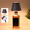 WILIT Wireless Bottle Lamp, 3-Level Brightness Cordless Table Lamp Shades, Touch Night Light for Nightstand, Battery Operated Light for Bedroom, Bar Decor&Living Room, Women Gifts, Mothers Day Gifts (1pc-Brown Wood Grain)