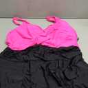 Edelqual Womens Plus Size Tankini Swimsuit Two Piece Tummy Control Bathing Suits Swim Dress Swimwear with Shorts,4XL